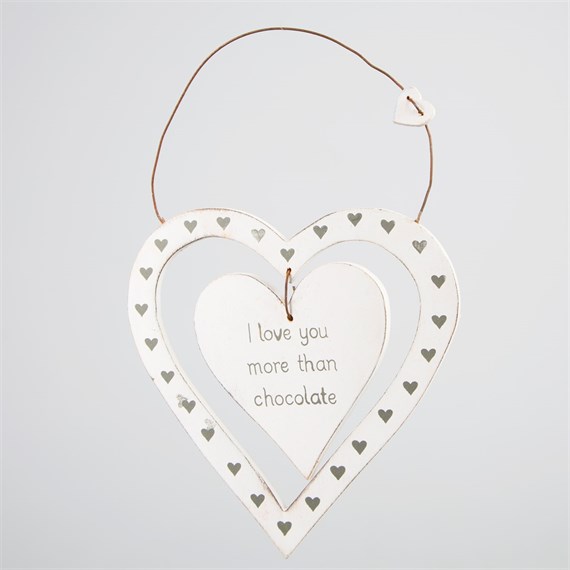I Love You More Than Chocolate Dainty Heart Plaque