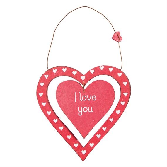 I Love You Dainty Heart Plaque Red
