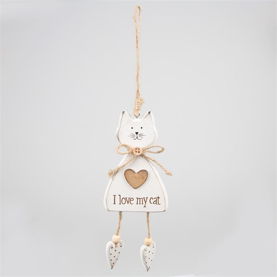 Traditional I Love My Cat Hanging Decoration