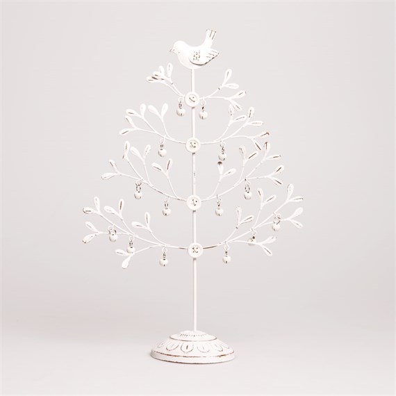 Wire Tree with Bird & Buttons Decoration