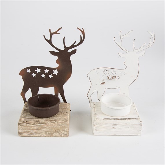 Day & Night Stag Tealight Holder Assorted