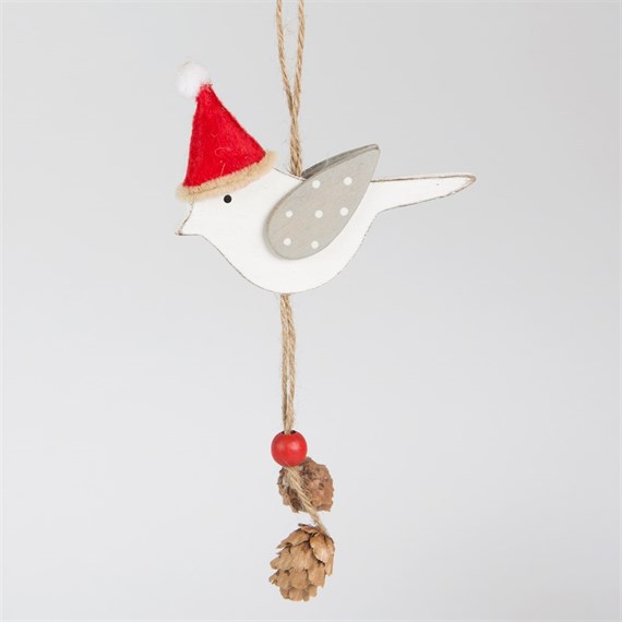 Christmas Dove with Pinecone Hanging Decoration