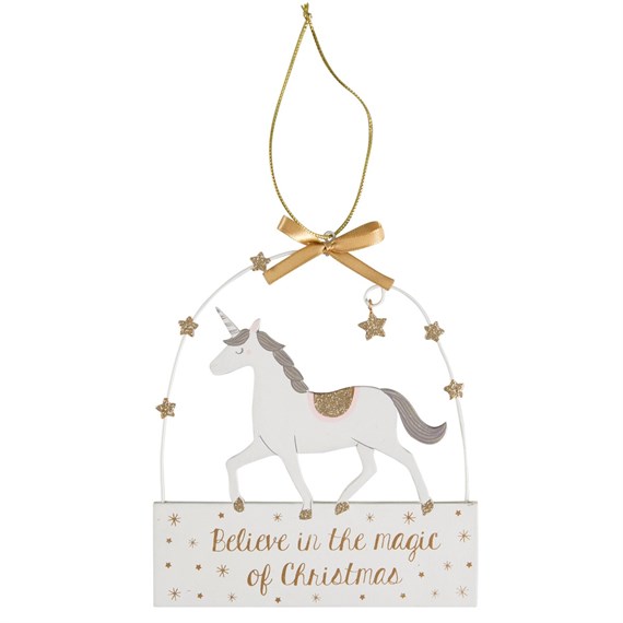 Believe in the Magic of Christmas Unicorn Plaque