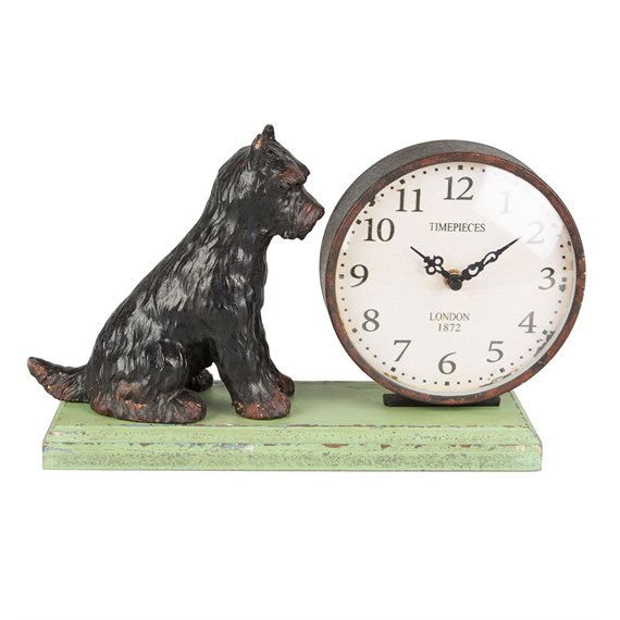 Retro Scottie Dog Table Clock