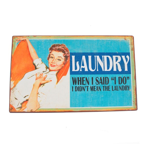 Laundry 50's Imagery Retro Plaque