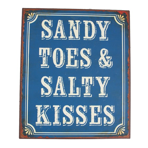 Sandy Toes & Salty Kisses Retro Plaque