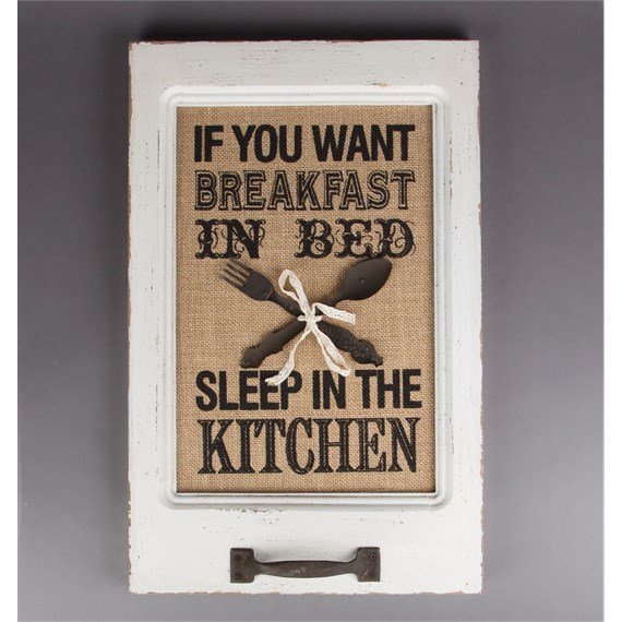 Breakfast in Bed Rustic Wall Decoration