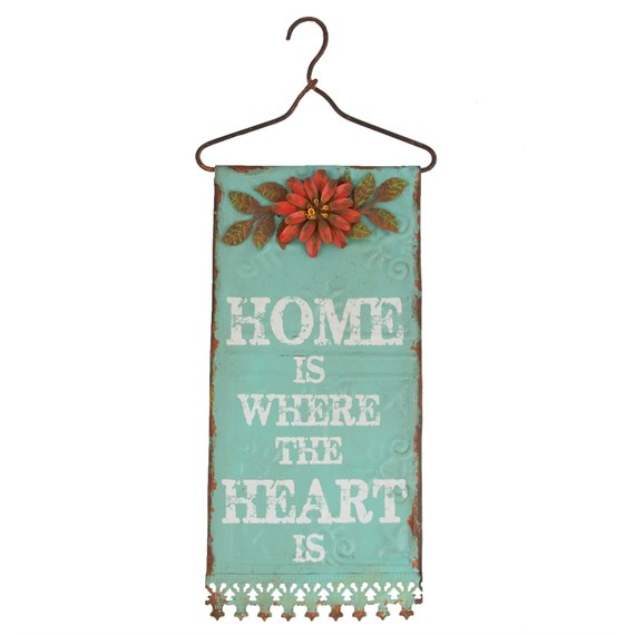 Home is Where Your Heart is Retro Floral Plaque