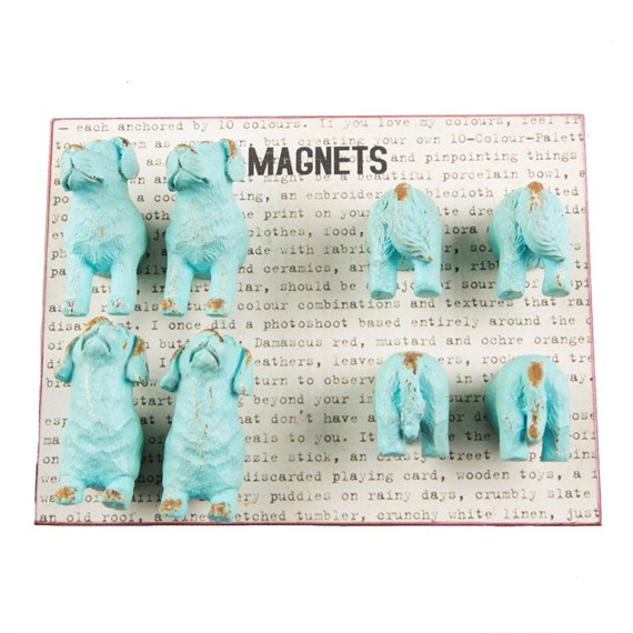 Set of 8 Boudoir Dog Magnets Duck Egg