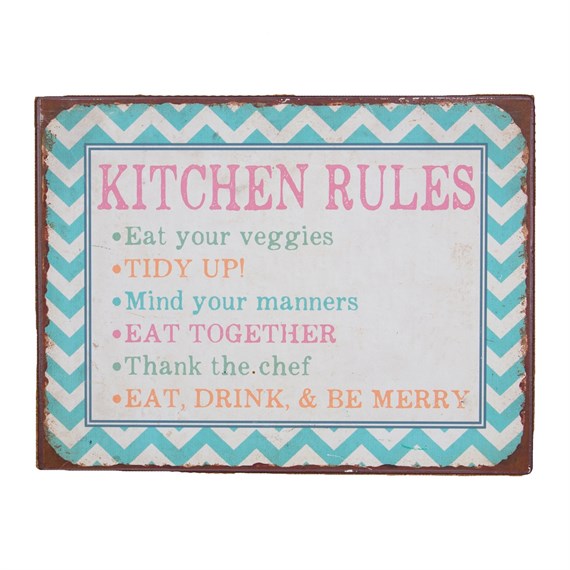 Kitchen Rules Chevron Wall Plaque