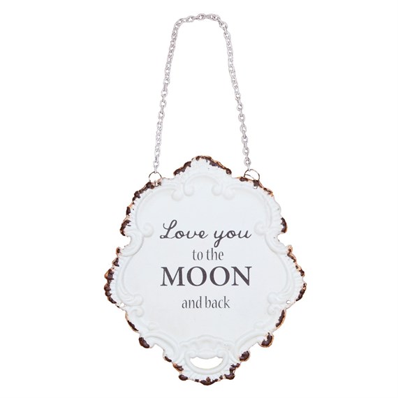 Love You to the Moon Boudoir Hanging Plaque