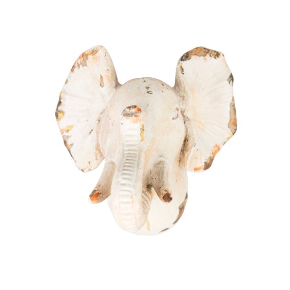 Elephant Head Boudoir Drawer Knob Cream