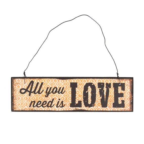 All You Need is Love Modern Morocco Hanging Sign