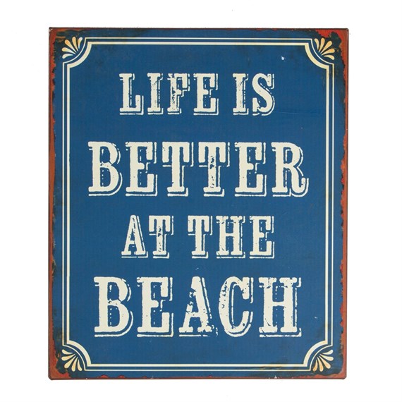 Life is Better At the Beach Retro Wall Plaque