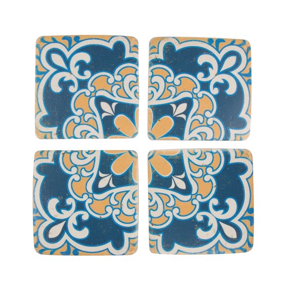 Set of 4 Mediterranean Mosaic Sicily Coasters