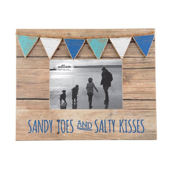 Sandy Toes & Salty Kisses Mini Bunting Photo Frame
