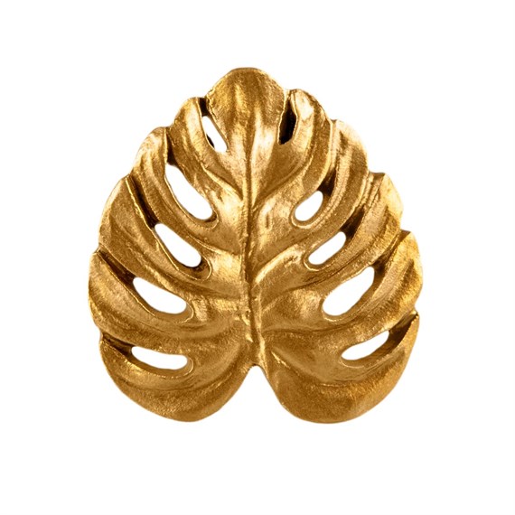 Gold Cheese Plant Leaf Drawer Knob