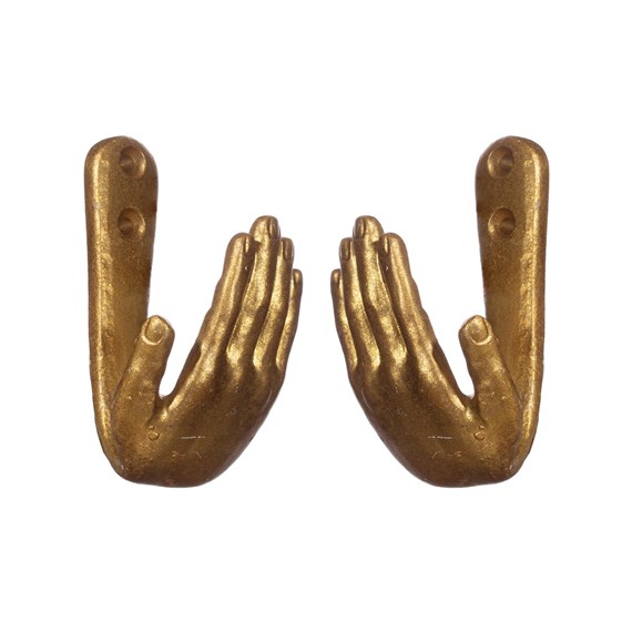 Gold Hands Curtain Tie Back Hook - Set of 1 Pair