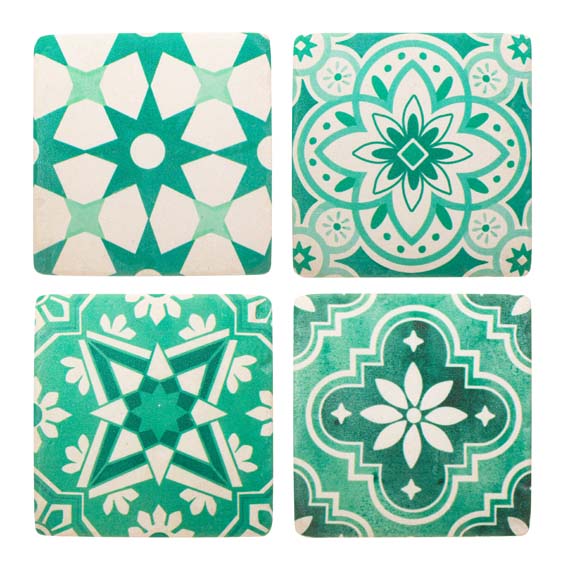 Green Tile Coasters