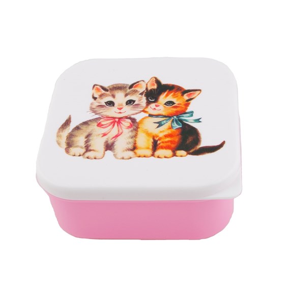 Square Retro Kitten Lunch Box