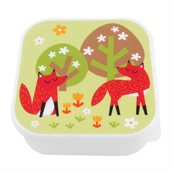 Square Spring Forest Fox Lunch Box