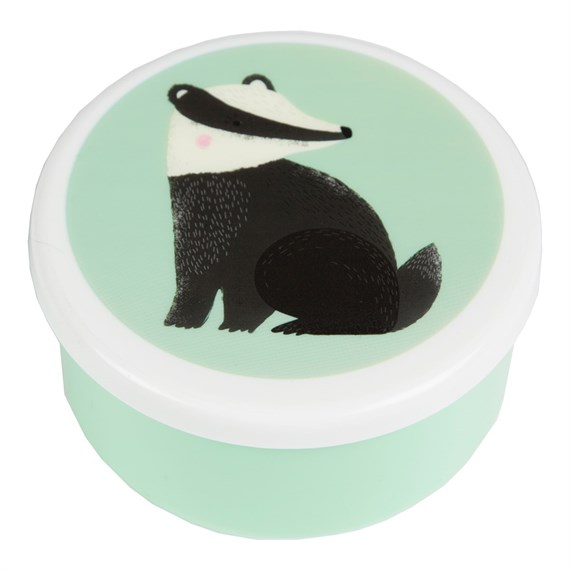 Small Round Woodland Friends Badger Snack Box