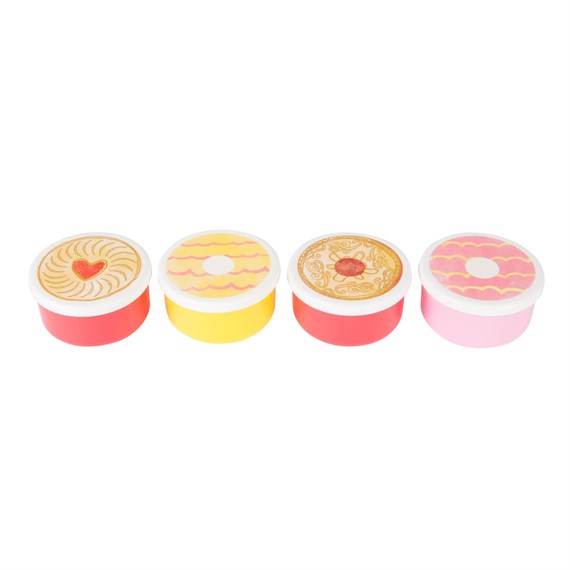 Set of 4 Round Biscuit Snack Boxes