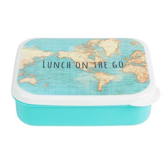 Lunch on  the Go Vintage Map Lunch Box