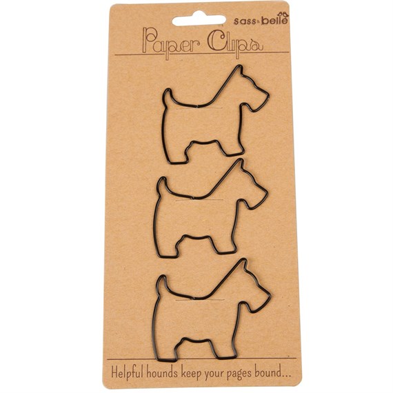 Set of 3 Black Scottie Dog Paperclips