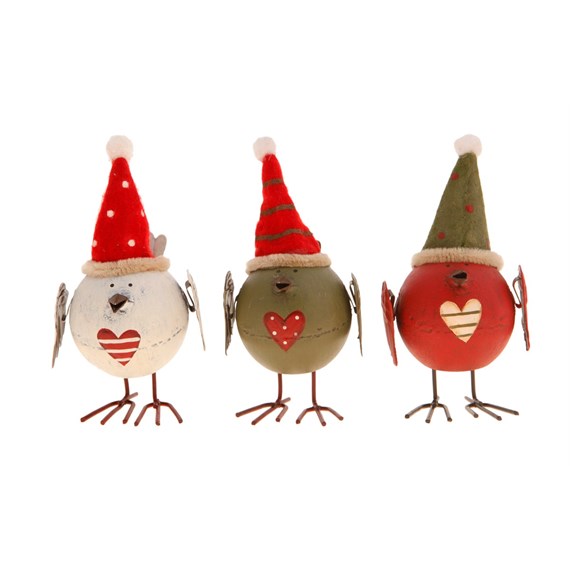 Standing Christmas Bird Decoration Assorted