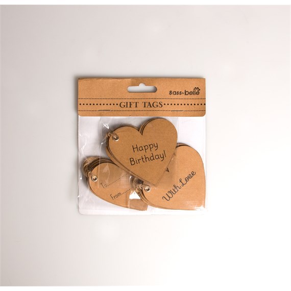 Heart Shaped Message Tags-Natural