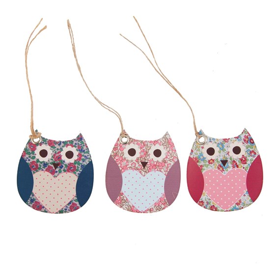 Set of 15 Floral Spring Owl Gift Tags