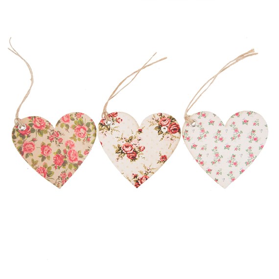 Set of 15 Heart Shaped Rose Gift Tags