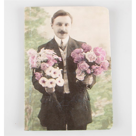 Photo Man with Flowers Pocket Notebook