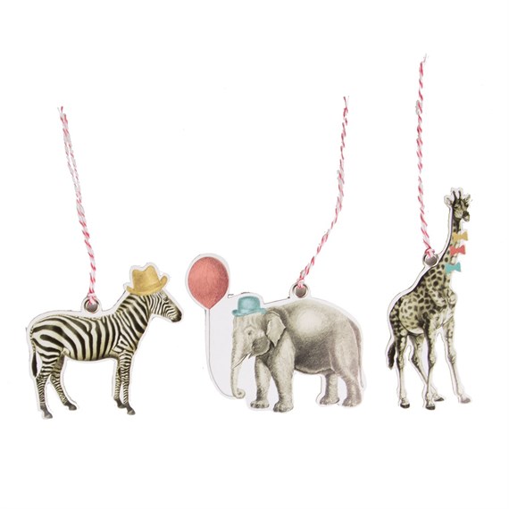 Set of 12 Party Safari Animals Gift Tags