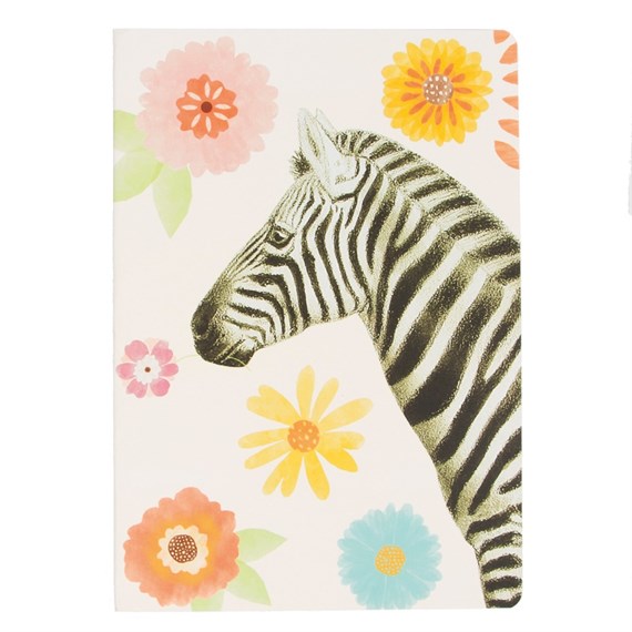 Zebra Safari Floral A5 Notebook
