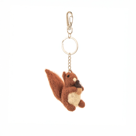 Squirrel Felt Keyring