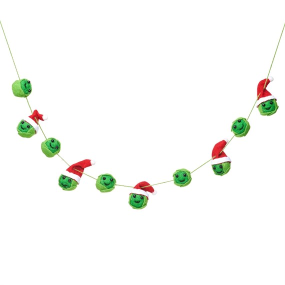 Christmas Sprouts Felt Bunting Green