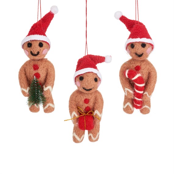 Santa Gingerbread Felt Decoration Assorted