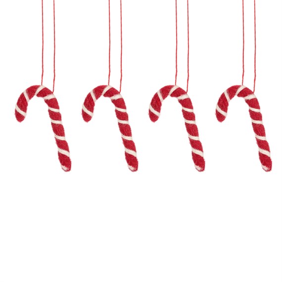 Mini Felt Candy Canes - Set of 4