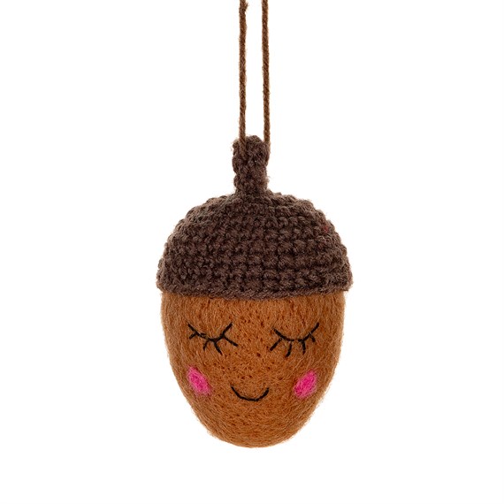 Happy Acorn Felt Hanging Decoration