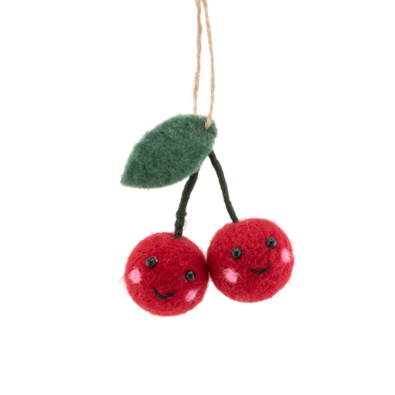Cherries with face Felt Decoration