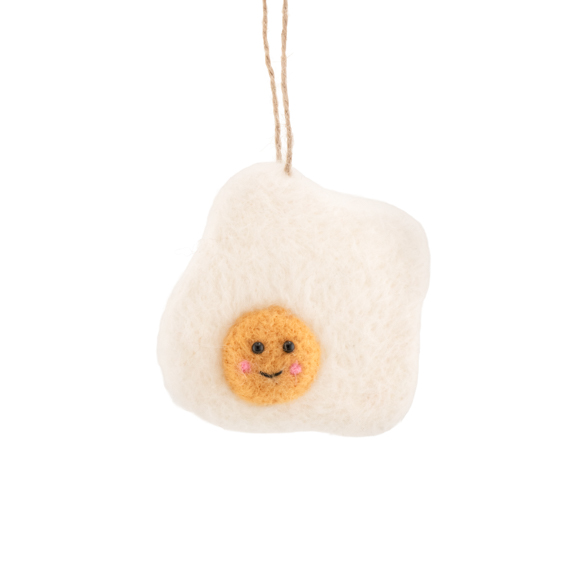 Fried Egg with Face Felt Decoration