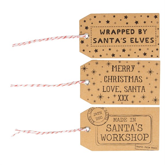 Brown Santas Workshop Gift Tags - Set of 15