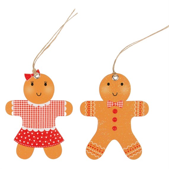 Set of 10 Festive Gingerbread Men Gift Tags