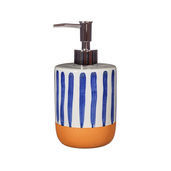 Paros Blue Stripe Soap Dispenser