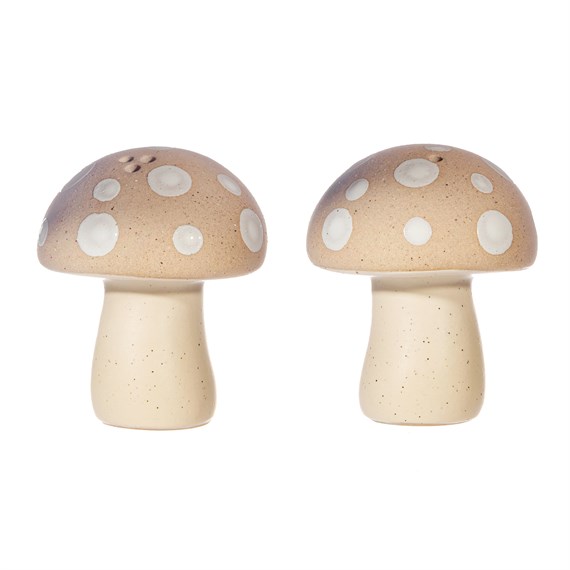 Cream Mushroom Salt and Pepper Set