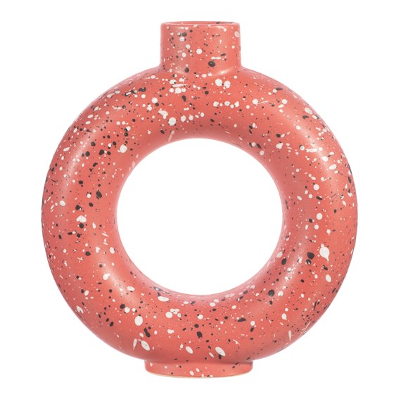 Brick Red Terrazzo Speckled Circle Vase Large