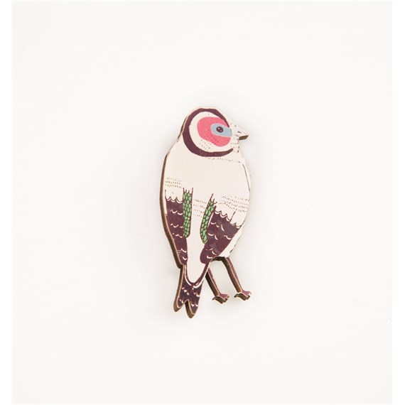 Chaffinch Bird Wooden Brooch