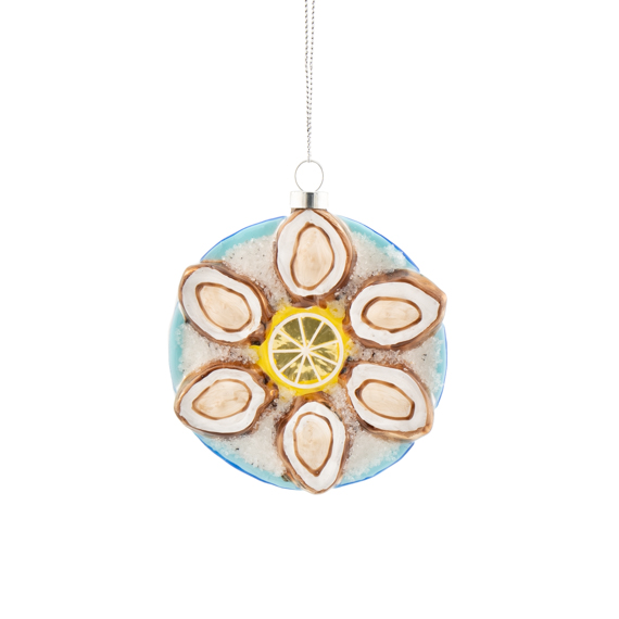 Oysters on a Plate Shaped Bauble